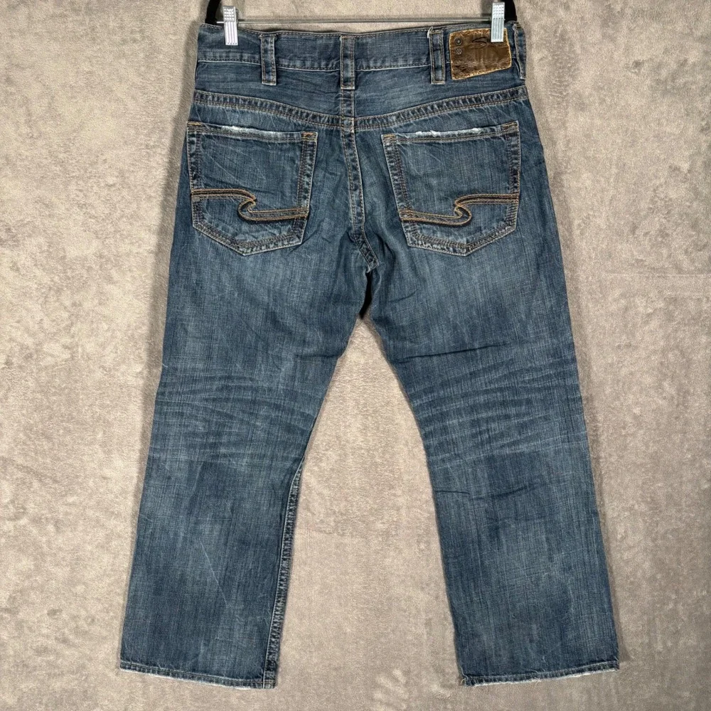 Silver Jeans Co Gordie Jeans‎ Mens Fit 34x28 Loose Fit Straight Leg Blue Denim