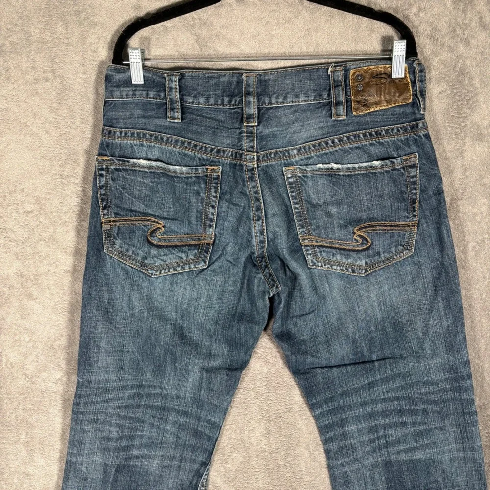 Silver Jeans Co Gordie Jeans‎ Mens Fit 34x28 Loose Fit Straight Leg Blue Denim