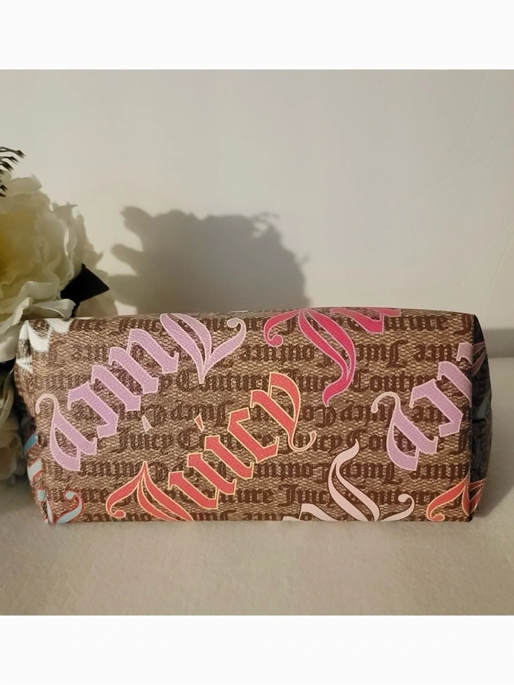 NWT Juicy Couture Pink Script Logo Cosmetic Pouch