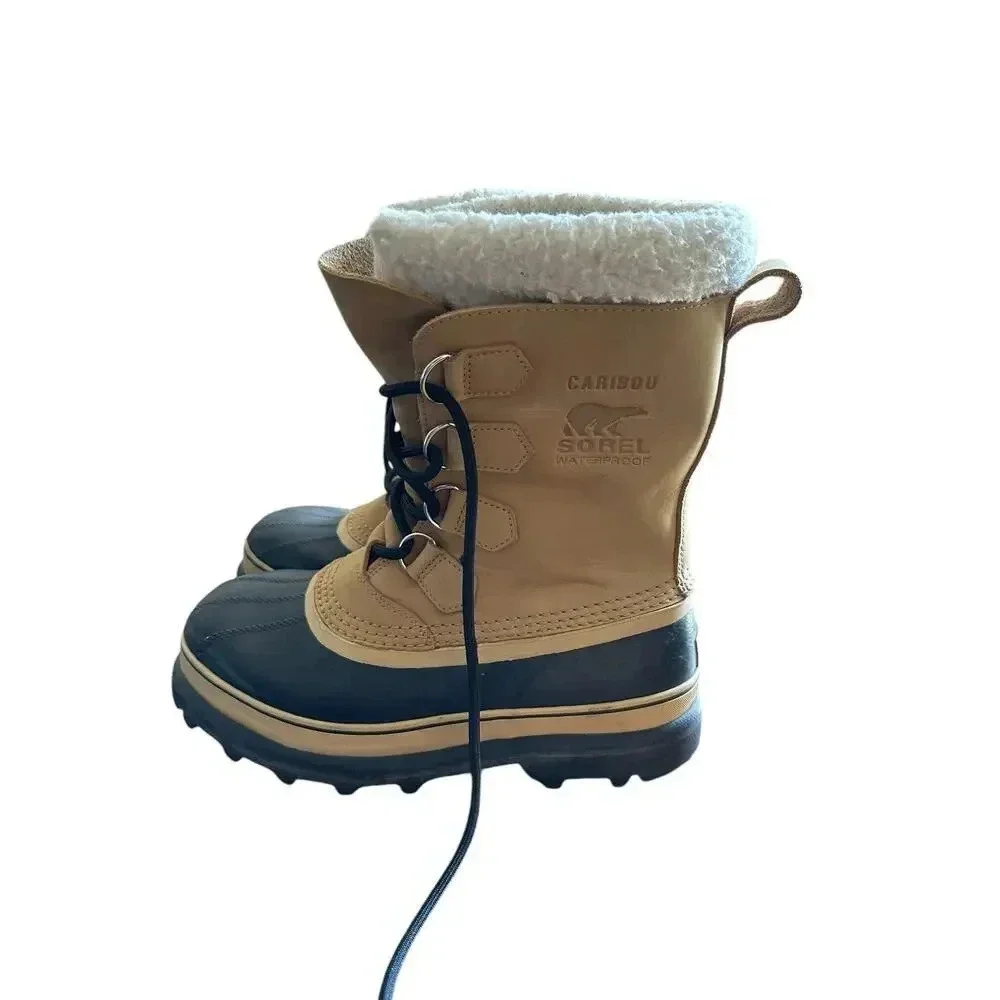 Sorel Caribou Tan Waterproof Snow Boots Size 8