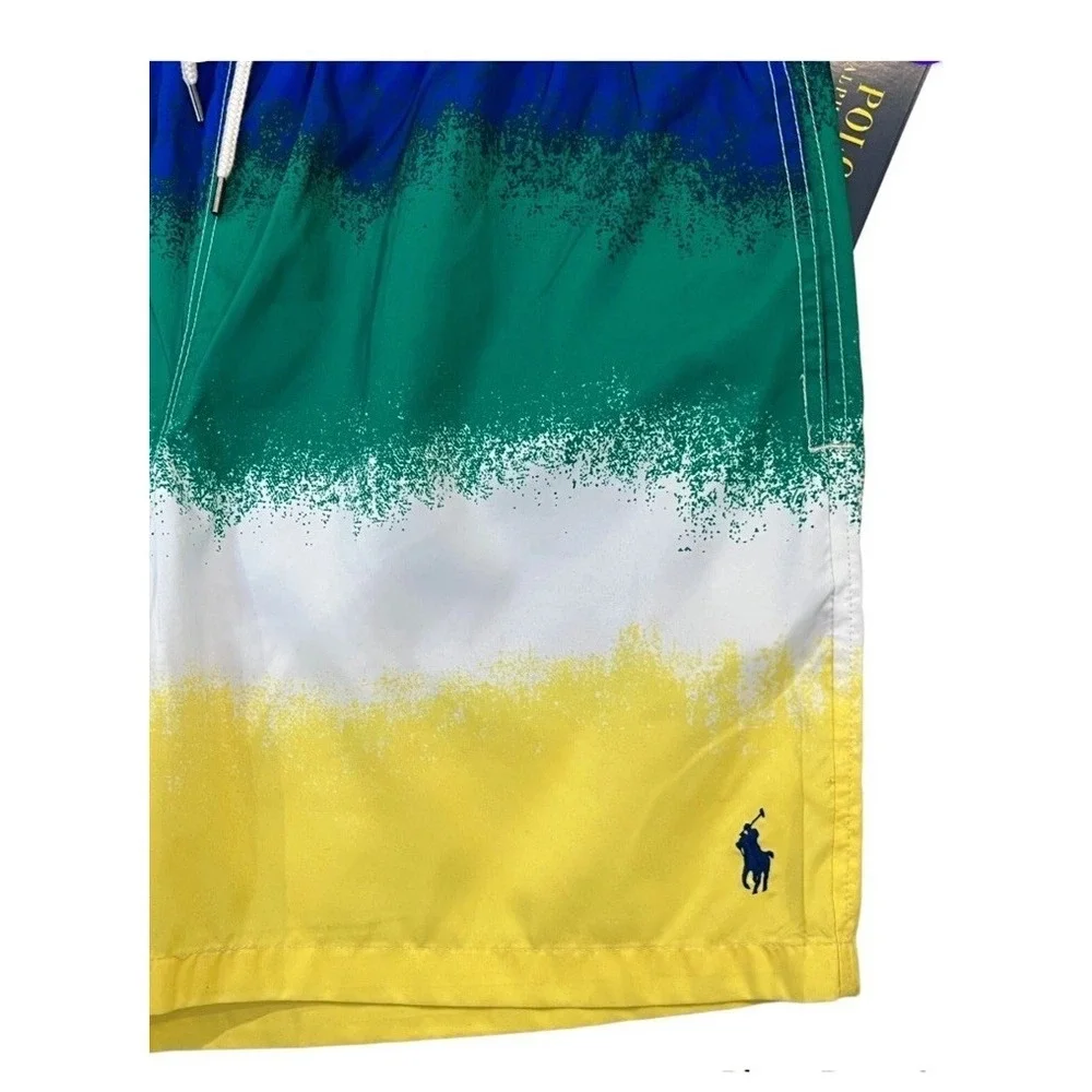 Polo Ralph Lauren Pony Tie Dye Surf Board Swim Beach Shorts Big & Tall Sz LT