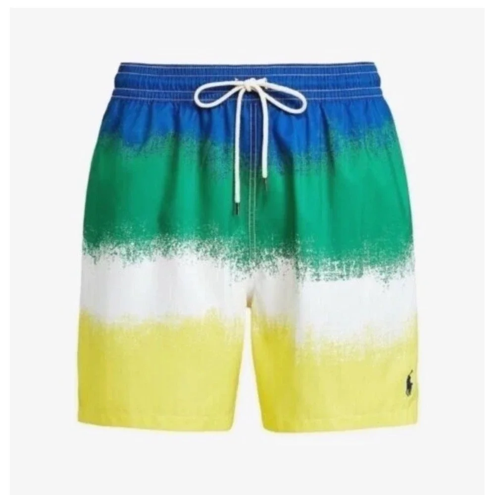 Polo Ralph Lauren Pony Tie Dye Surf Board Swim Beach Shorts Big & Tall Sz LT