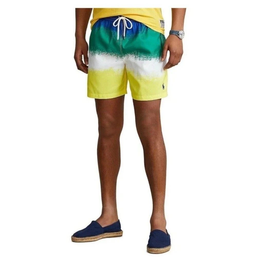 Polo Ralph Lauren Pony Tie Dye Surf Board Swim Beach Shorts Big & Tall Sz LT