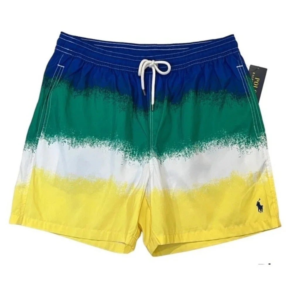 Polo Ralph Lauren Pony Tie Dye Surf Board Swim Beach Shorts Big & Tall Sz LT