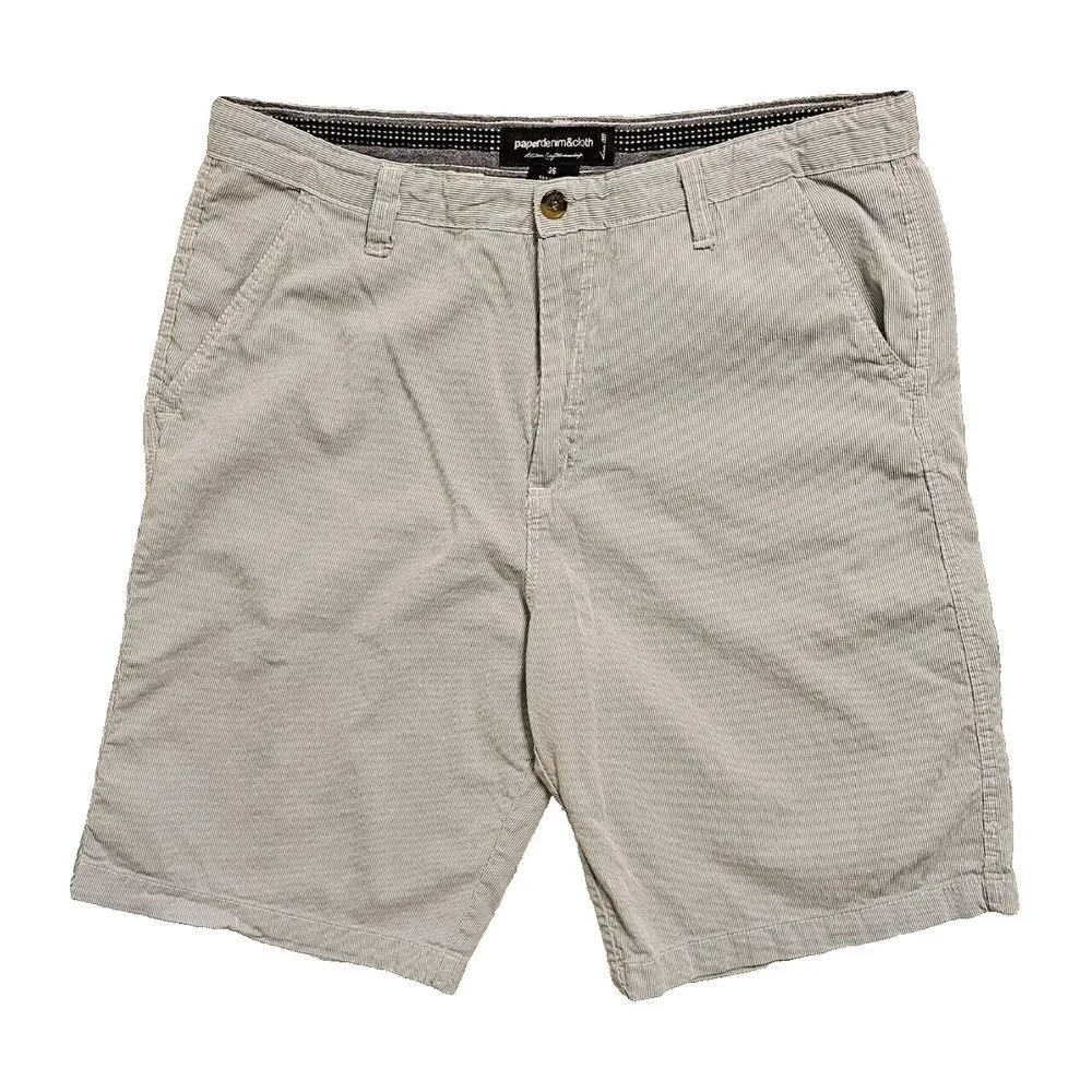 Paper Denim Co Seersucker Chino Shorts Cotton White Blue Striped‎ 37* (*Tag 36)