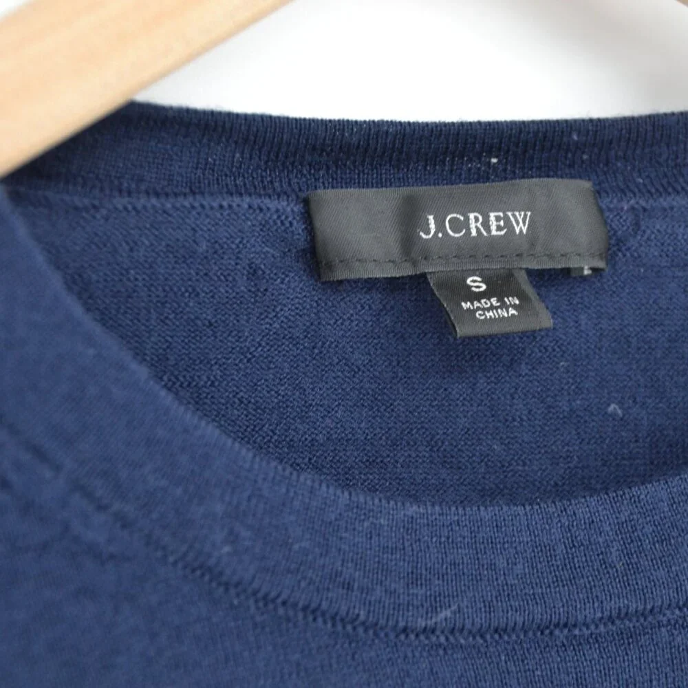 J. Crew Margot Crewneck Sweater Wool Size S Navy Blue