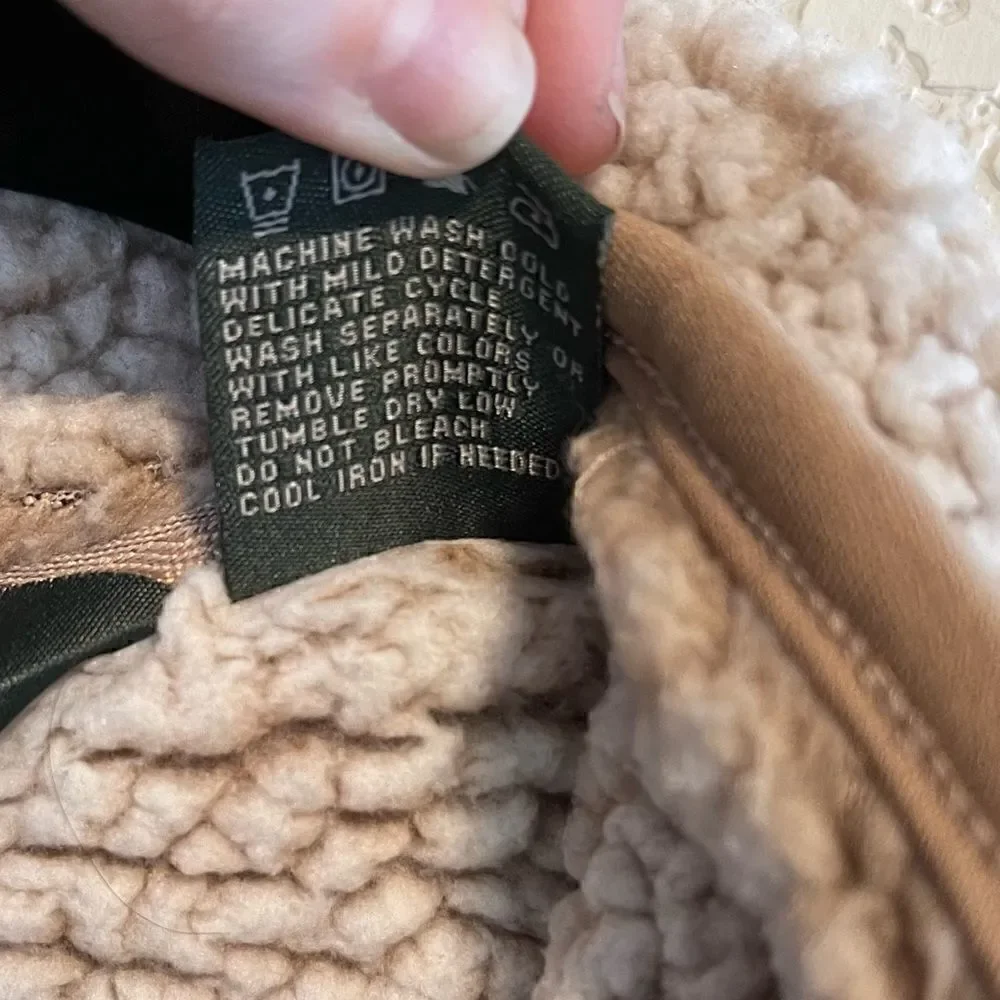 Stillwater Supply Co- Brown and Cream Sherpa ¼ Quarter Zip Pullover, Size Large