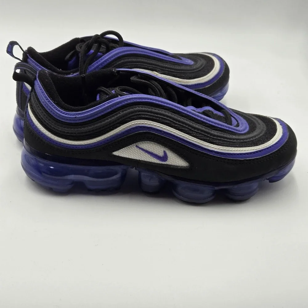 Nike Air VaporMax 97 Shoes Youth Size 4.5Y Black Purple Striped BV1153-001