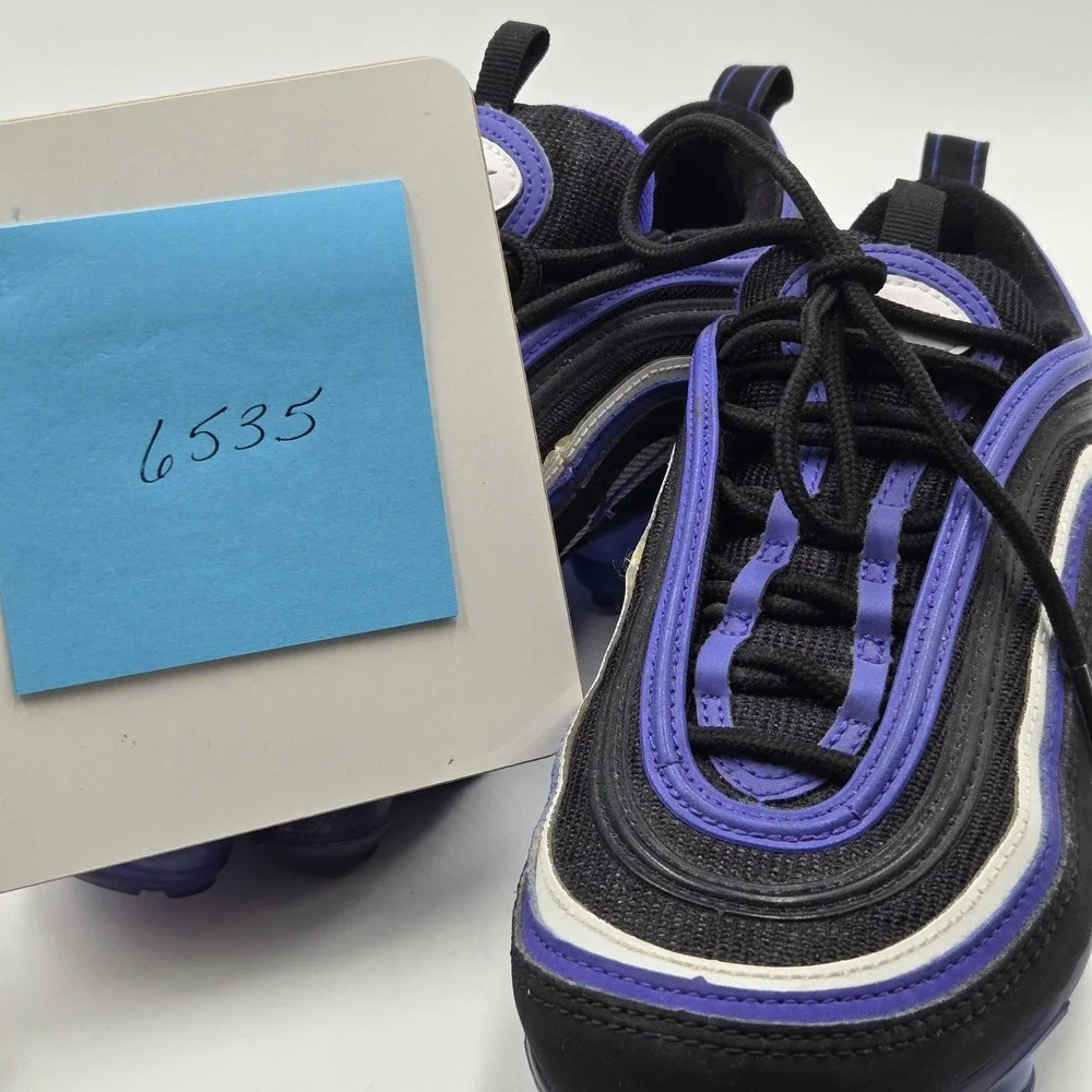 Nike Air VaporMax 97 Shoes Youth Size 4.5Y Black Purple Striped BV1153-001