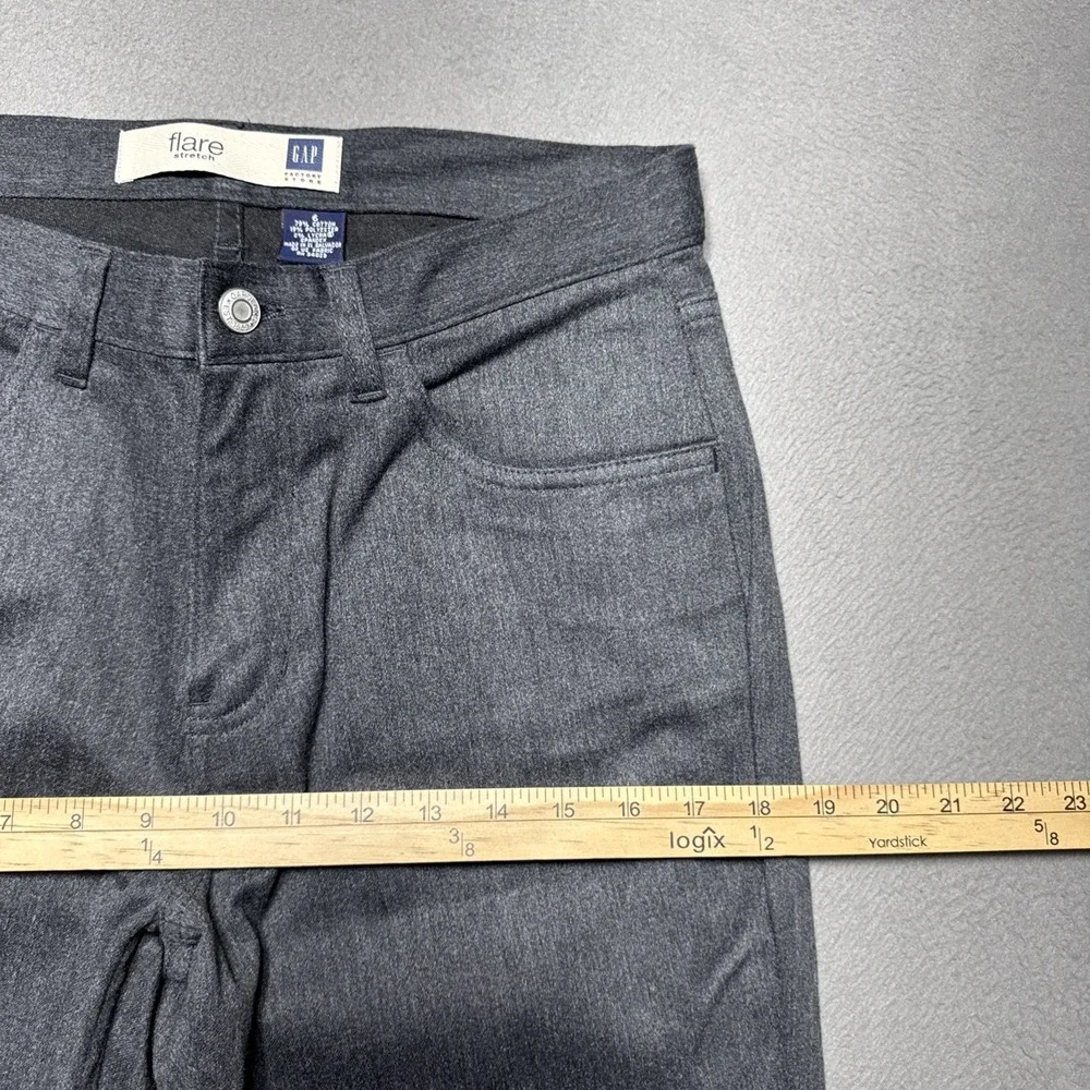 Gap Flare Stretch Pants Womens Size 6 (28x31) Gray Neutral Minimal Career Preppy