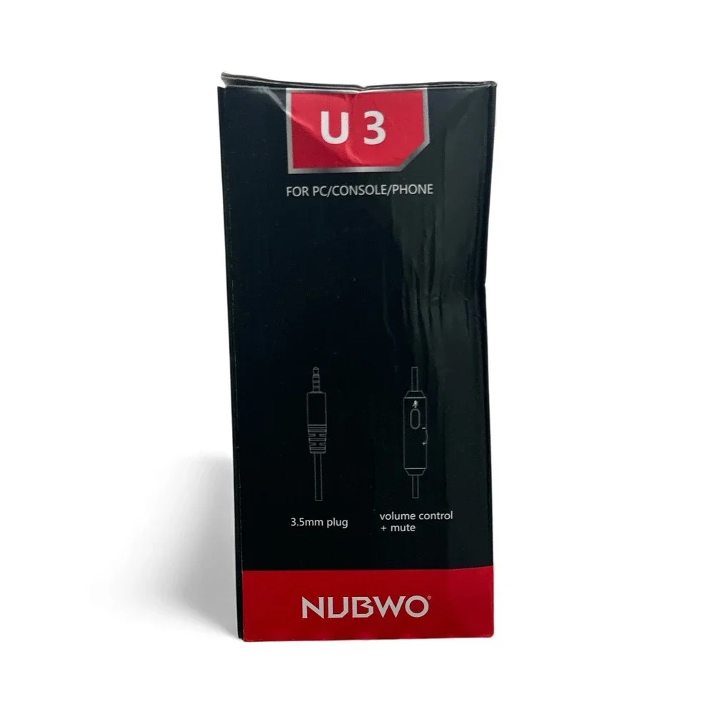 NUBWO U3 Gaming Headset Phone Microphone Adjustable Volume‎ Mute Black Red