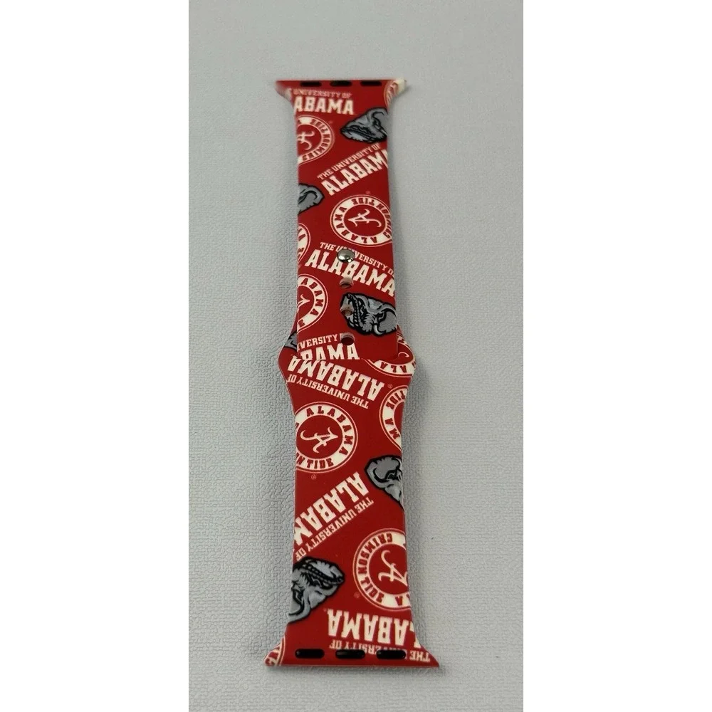 Alabama Crimson Tide Apple Watch Band Red Silicone Sport Strap NCAA