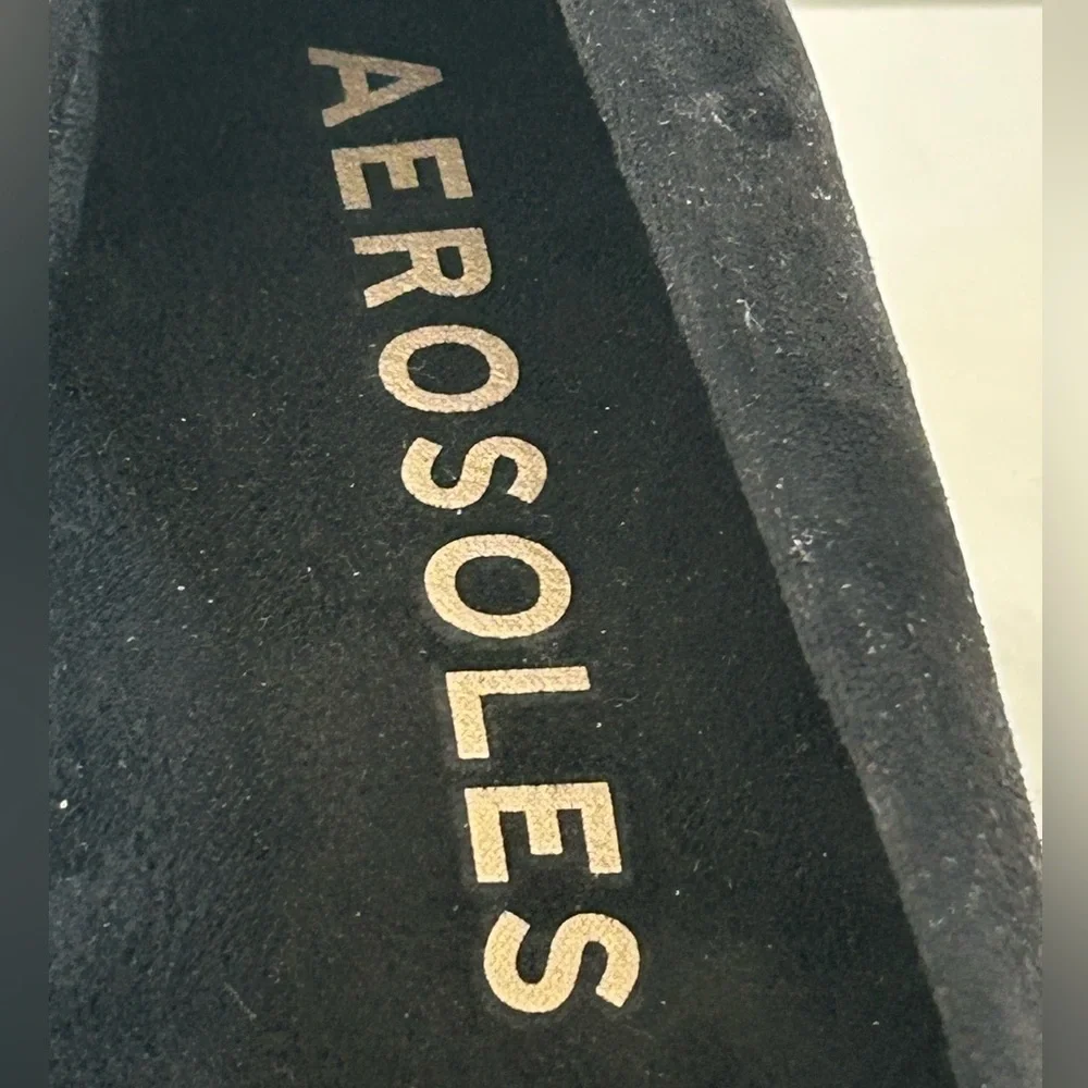 AEROSOLES Black Cowley Wedge Slip -On  Women's  Sz 10