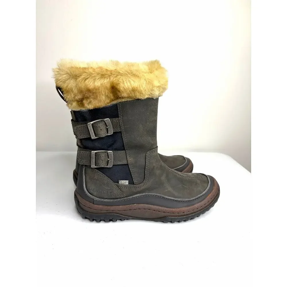 Merrill Decora Chant Waterproof Boots Women’s Sz 7.5 Faux Fur Insulated