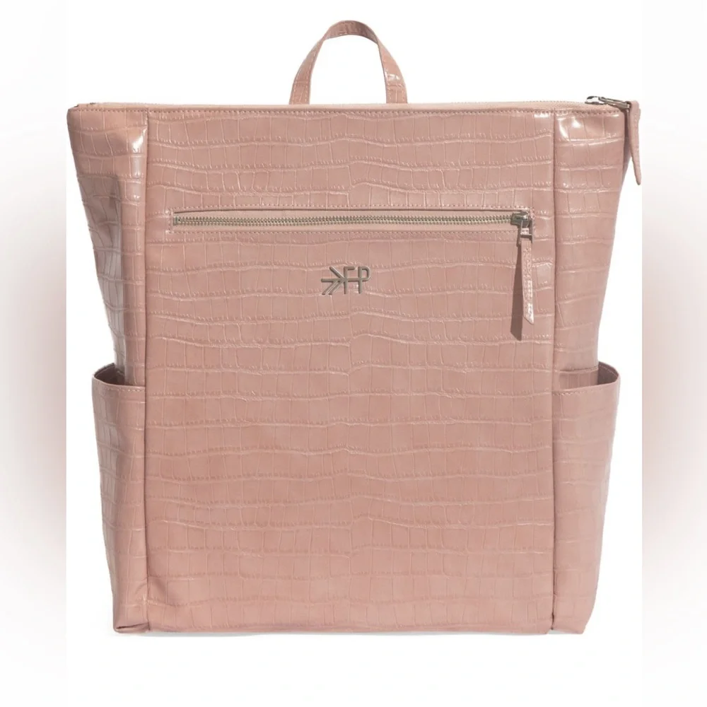 Minimal Water Resistant Faux Leather Diaper Backpack FRESHLY PICKED