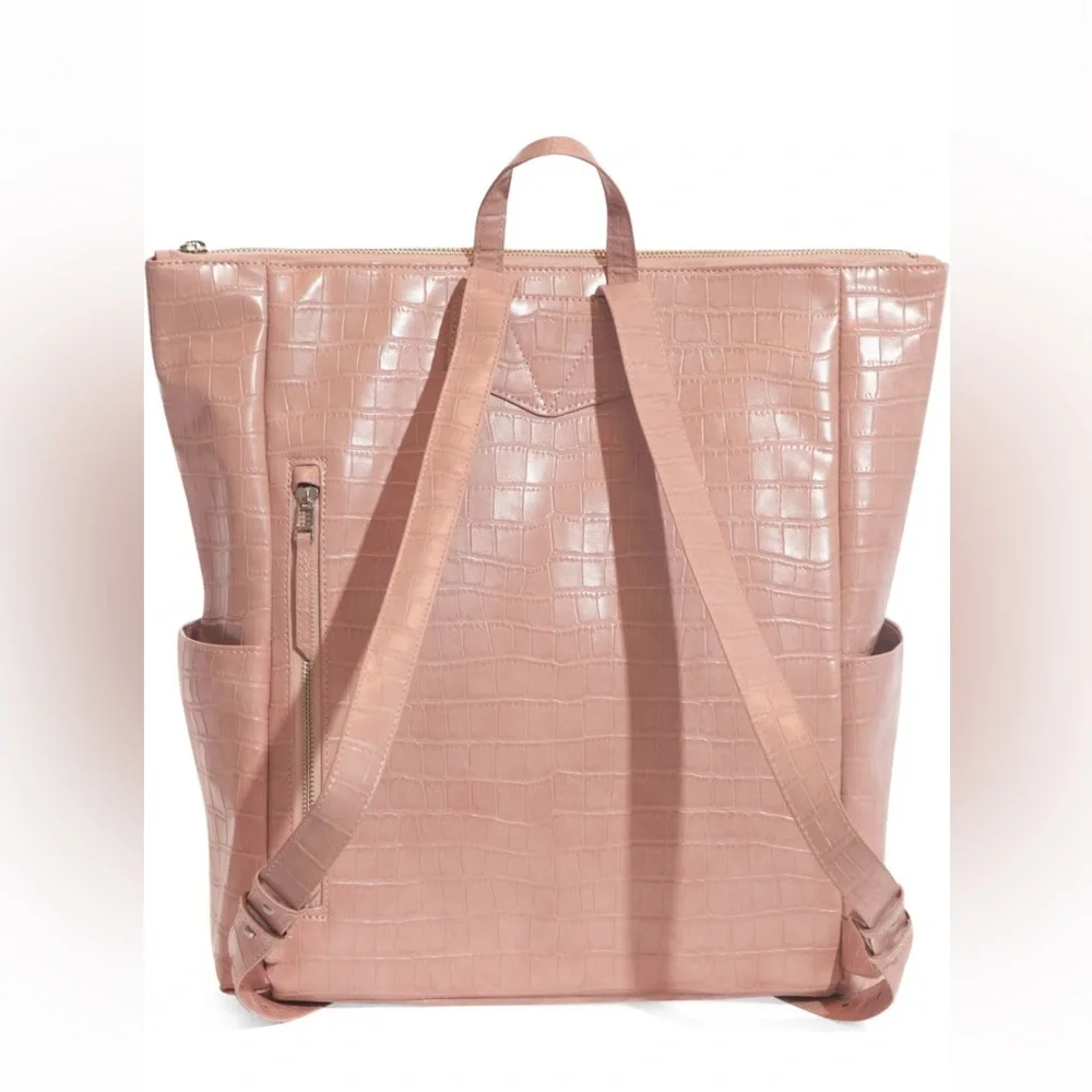 Minimal Water Resistant Faux Leather Diaper Backpack FRESHLY PICKED
