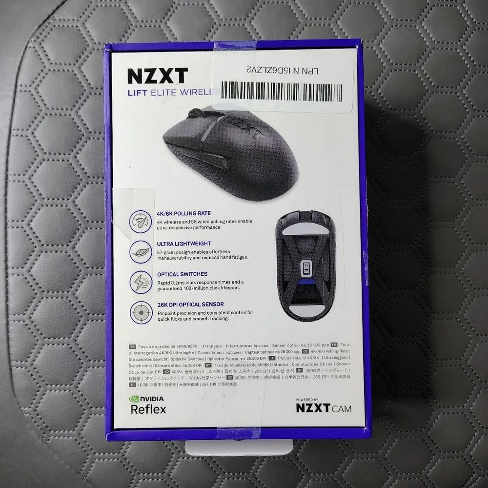 NZXT Lift Elite Wireless Gaming Mouse 26K DPI PixArt PAW3395 Black