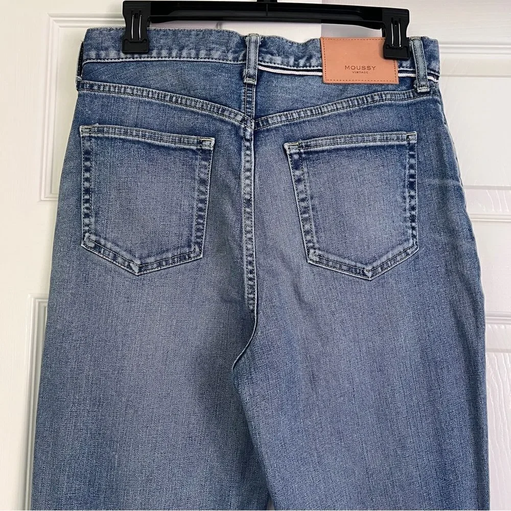 Moussy Vintage Cardino High Waist Flare Leg Jeans Blue US 31 NWT MSRP $350