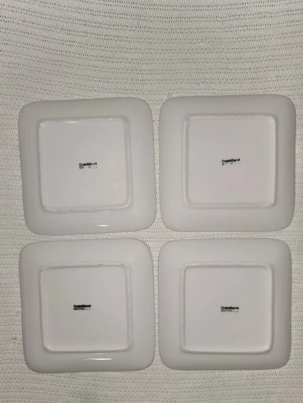 Crate&Barrel White Square Lunch/Sandwich Plates