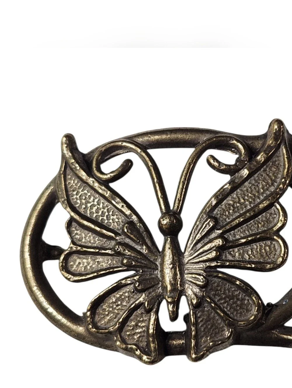 Beautiful Vintage Bronze Butterfly Belt Buckle