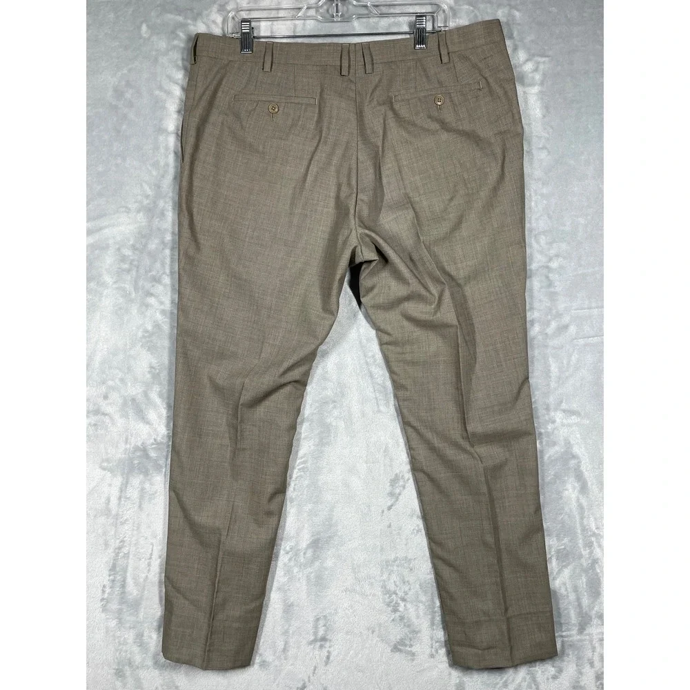 John Varvatos USA Mens 40x29 Bedford St-T Brown 100% Wool Dress Pants NWT $198
