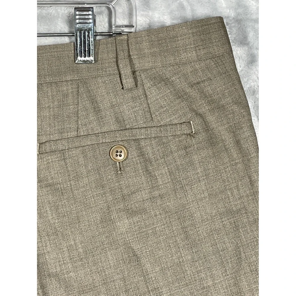 John Varvatos USA Mens 40x29 Bedford St-T Brown 100% Wool Dress Pants NWT $198