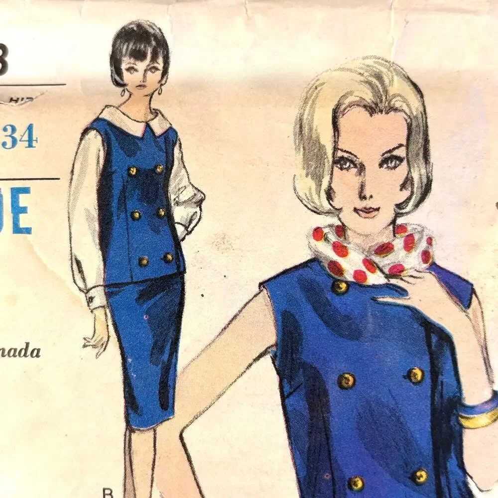 VTG Vogue 5918 Pattern Size 12 Misses Jacket Pleated Skirt Pants Blouse 60s C/C