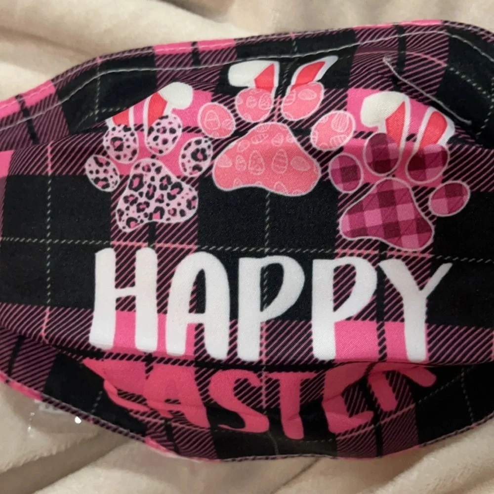 New Happy Easter paw face mask