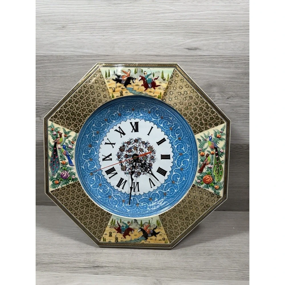 Persian Khatam Minakari Wall Clock 14
