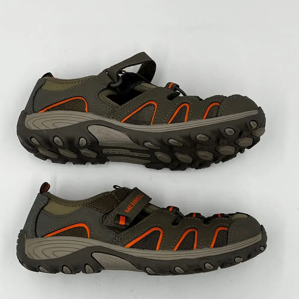 Merrell Kid's Hydro H2O Hiker Sandal Sport Shoes sz 3 Gunsmoke/Orange