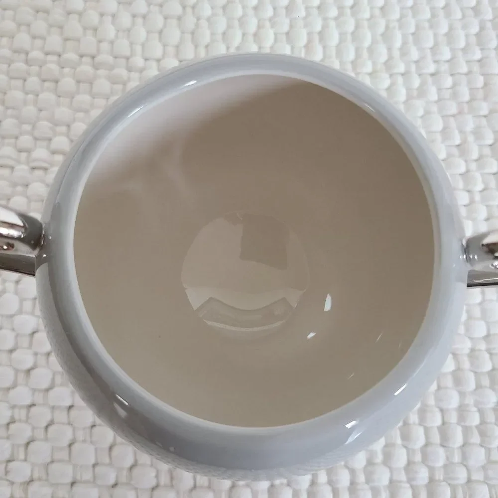 Vintage Flintridge China Brookmere (Rim) Gray Platinum MCM Sugar Bowl No Lid