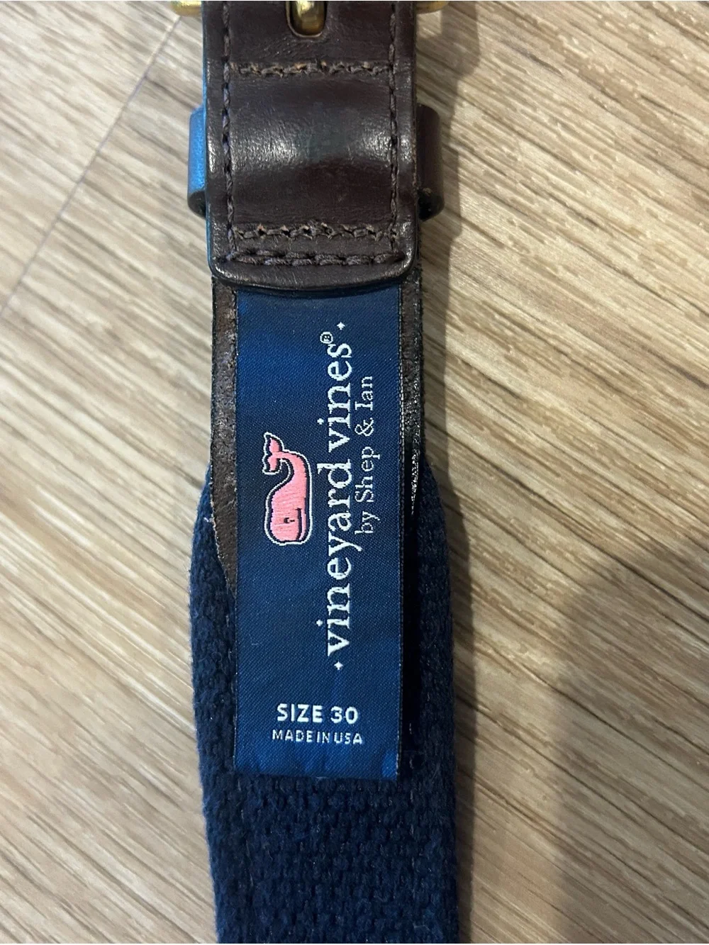 Kids Vineyard Vines Pink Belt with American Flag Embroidery