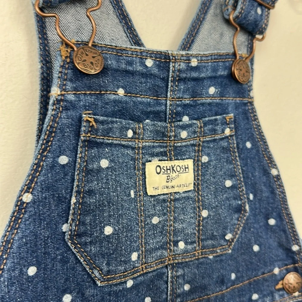 Oshkosh B’gosh Girls Polka Dot Overalls Sz 2T