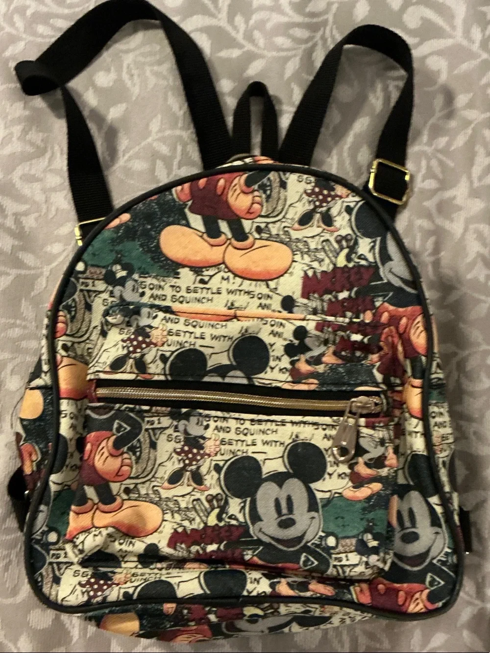 disney Vintage Comic Mickey Mini Backpack - Black, Cream, Green, Orange