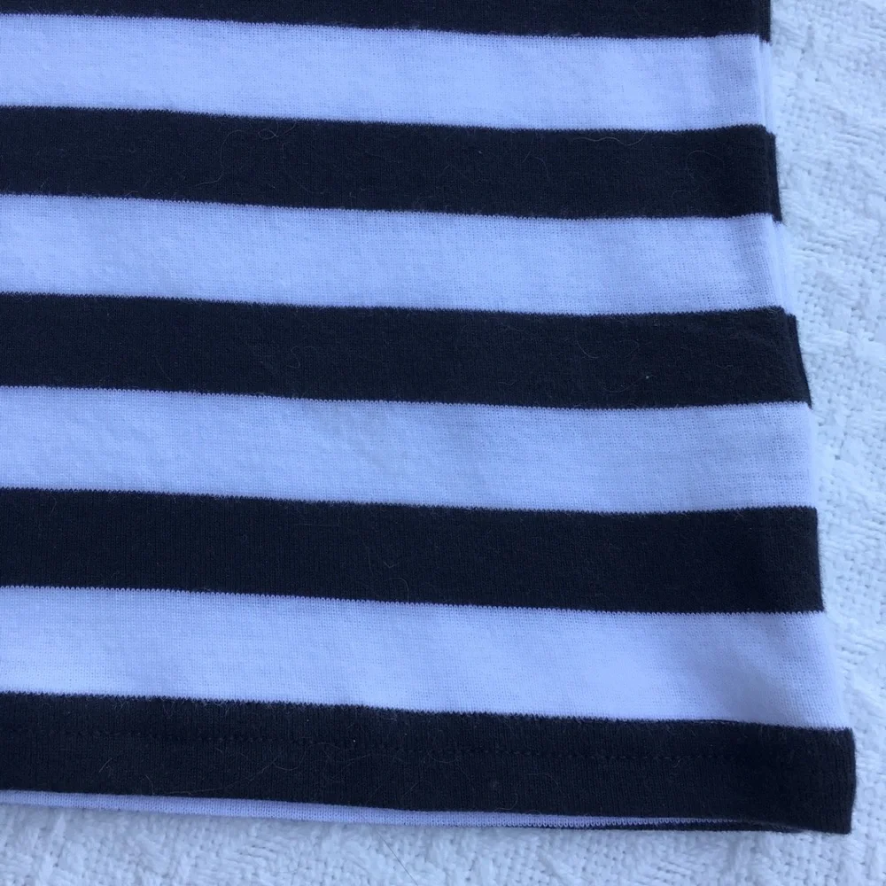 CHAPS NAVY and WHITE STRIPED BOATNECK TEE SHIRT