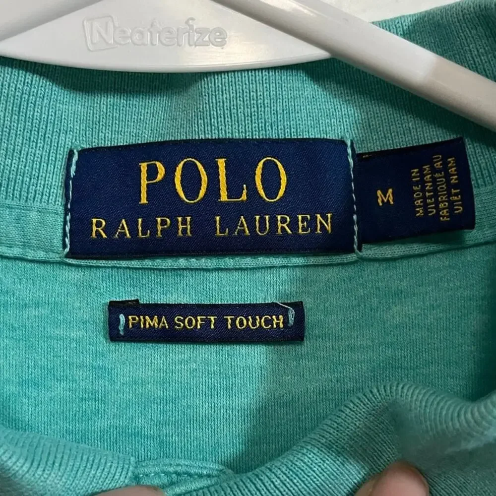 Polo Ralph Lauren Pima Soft Touch Polo Shirt Teal Blue Classic Medium