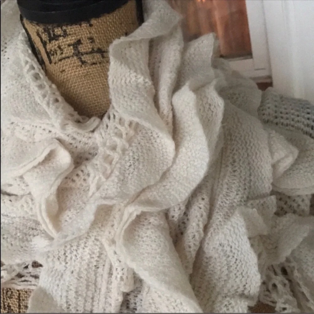 Silver Jeans Acrylic Ruffle Scarf NWT Women Winter Casual Accessories Cozy