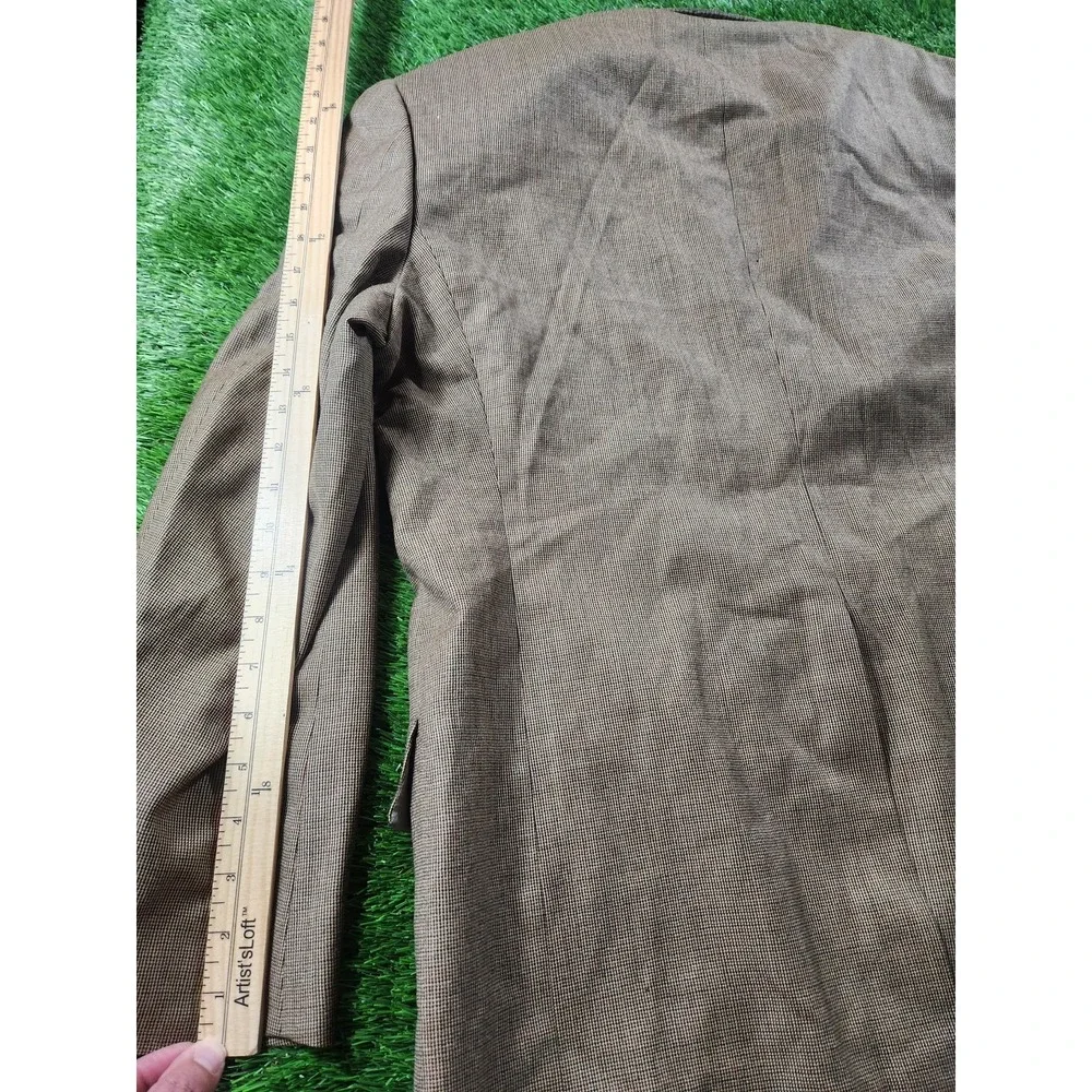 Tommy Hilfiger Sport Coat Mens 42R‎ Brown Wool Three Button Check Blazer Jacket