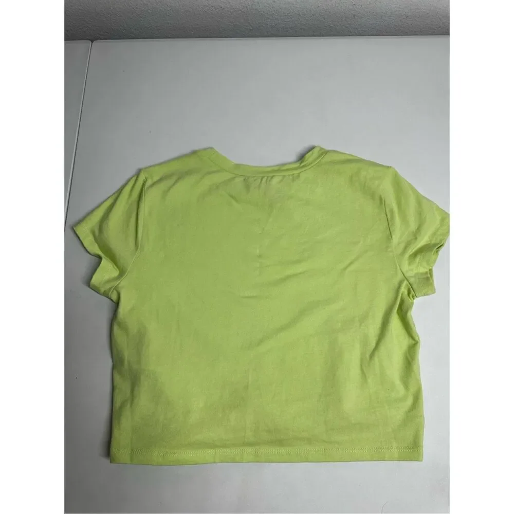 Forever 21 Women’s Solid Lime Green Short Sleeve Crew Neck Basic T-Shirt Size M
