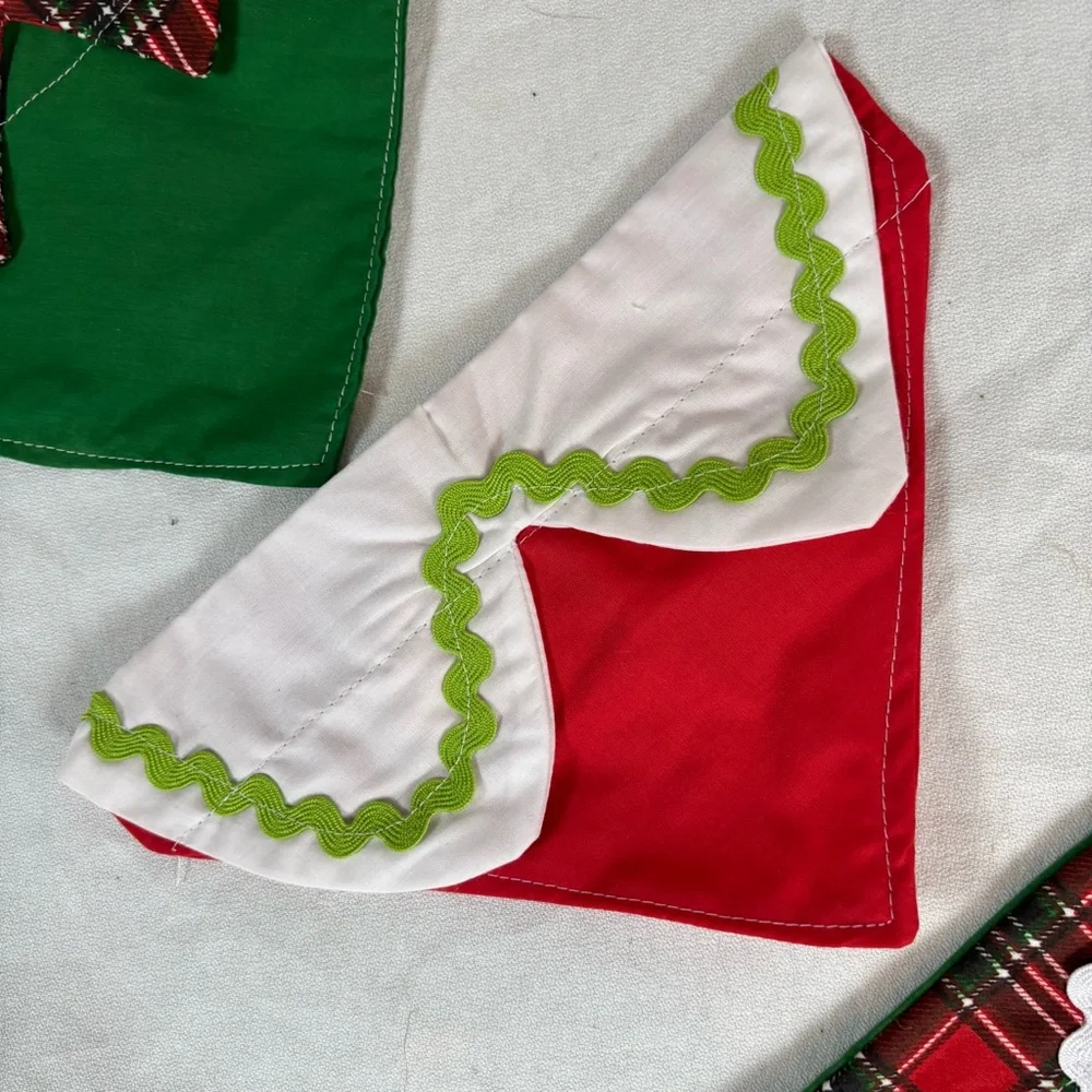 Handmade Christmas Dog Collar Bandanas Set‎ of 3 – Size Small 8