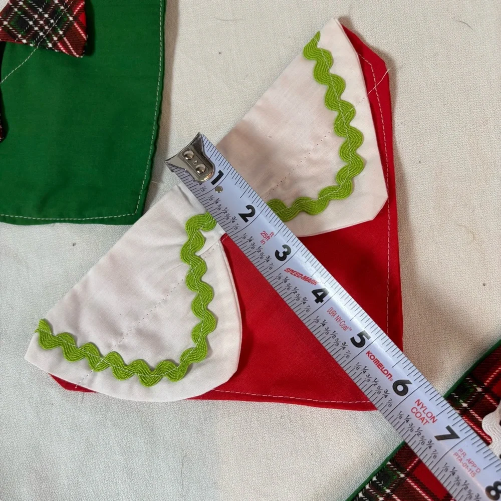 Handmade Christmas Dog Collar Bandanas Set‎ of 3 – Size Small 8