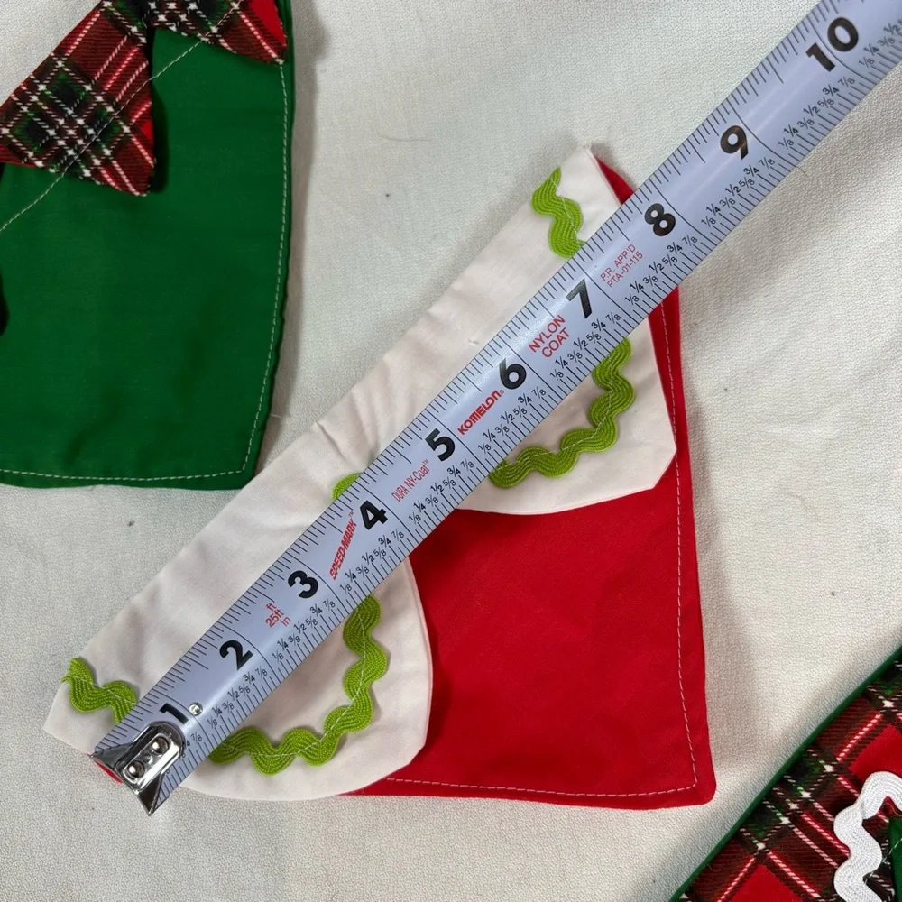 Handmade Christmas Dog Collar Bandanas Set‎ of 3 – Size Small 8