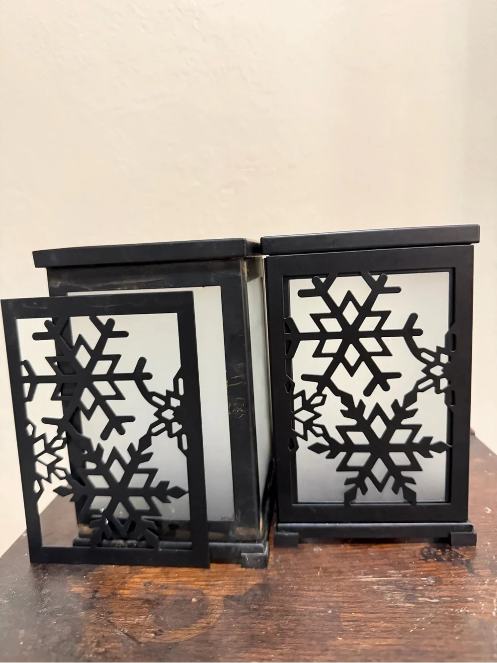 PartyLite Large Change-O-Luminary Lantern Tealight Winter Designs 2 Pcs