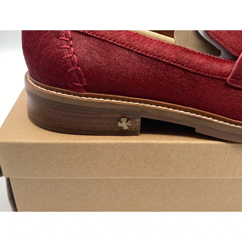 Lucky Brand Salima 2 Red Haircalf Penny Loafers Bossa Nova Womens 12M LK-SALIMA2