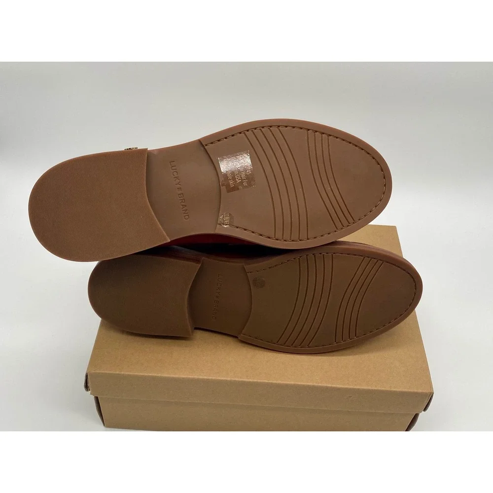 Lucky Brand Salima 2 Red Haircalf Penny Loafers Bossa Nova Womens 12M LK-SALIMA2