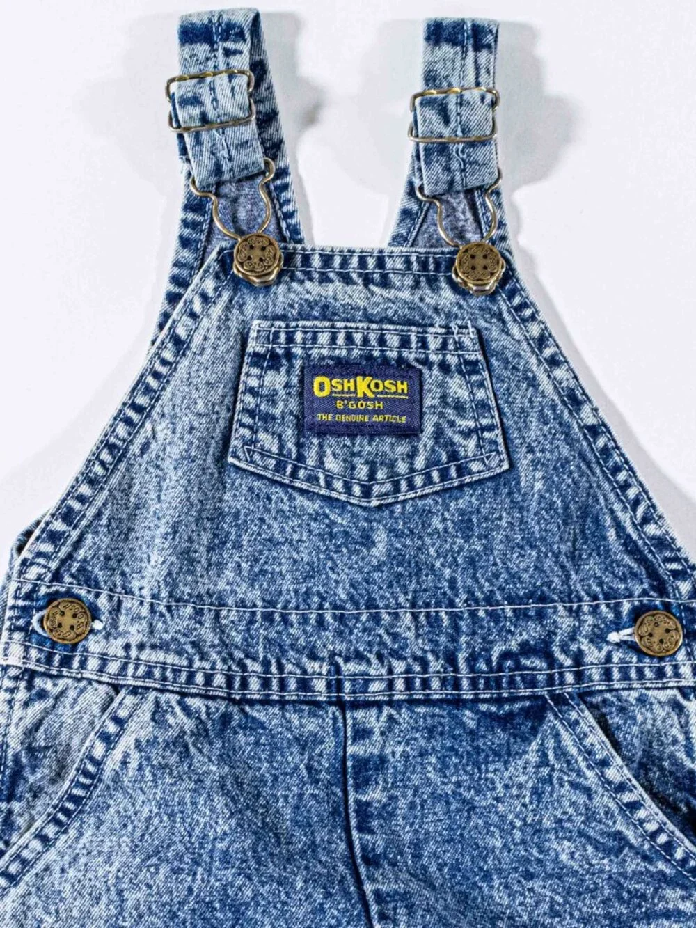 Vintage OshKosh B'Gosh Overalls 18 Months VestBak USA Made Blue Denim 80s 90s