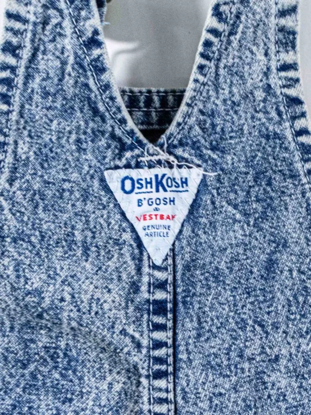 Vintage OshKosh B'Gosh Overalls 18 Months VestBak USA Made Blue Denim 80s 90s