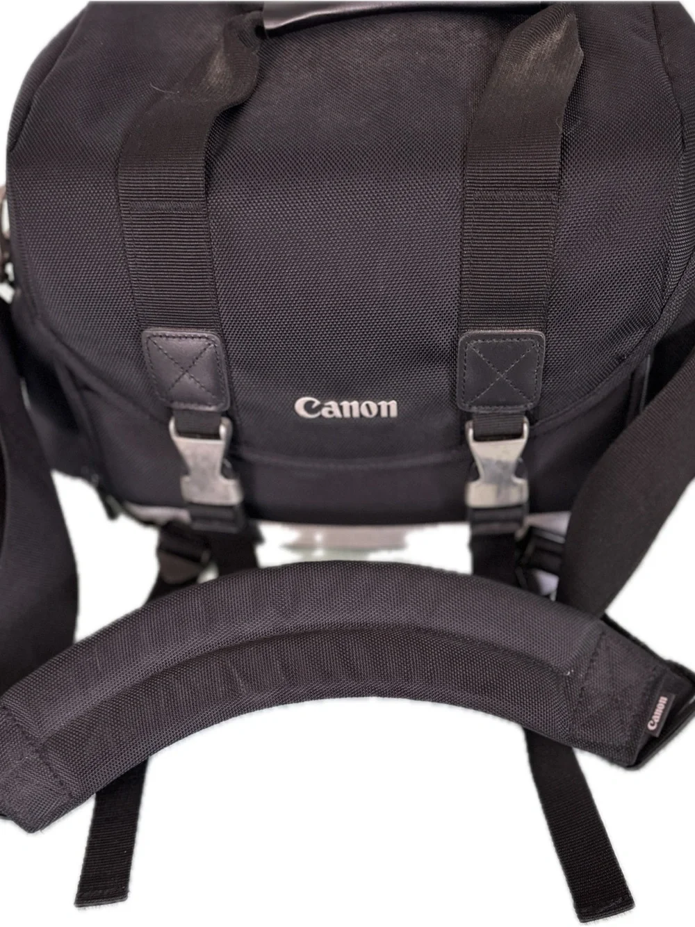 Canon Black Messenger Camera Bag with Silver Accents