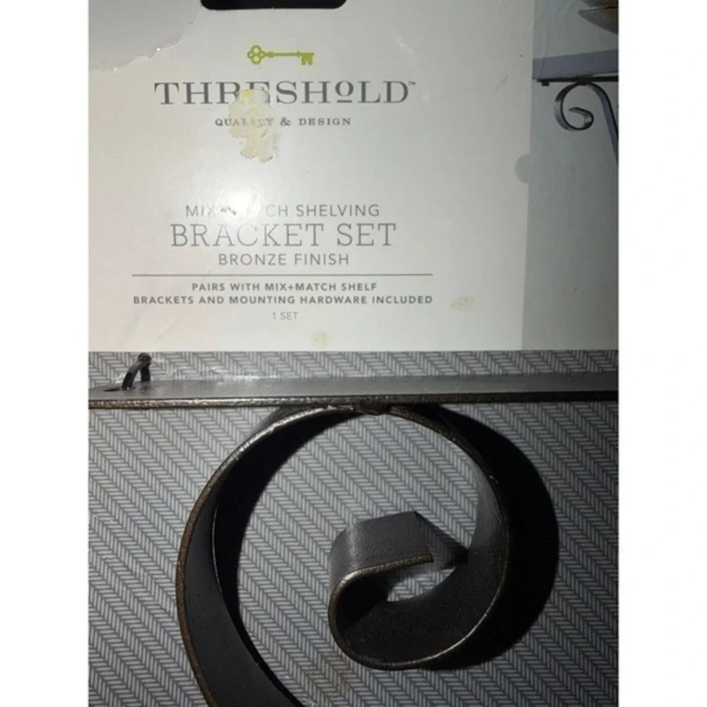 Threshold Mix+Match Shelving Bracket Set Bronze Finish Scroll Metal Target New