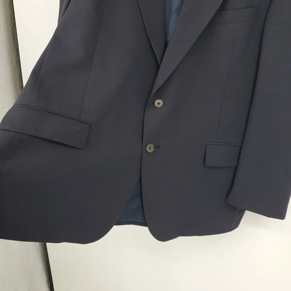 L.L. Bean Navy Blue 2‎ Button Timeless Business Office Blazer Suit Jacket 46 R